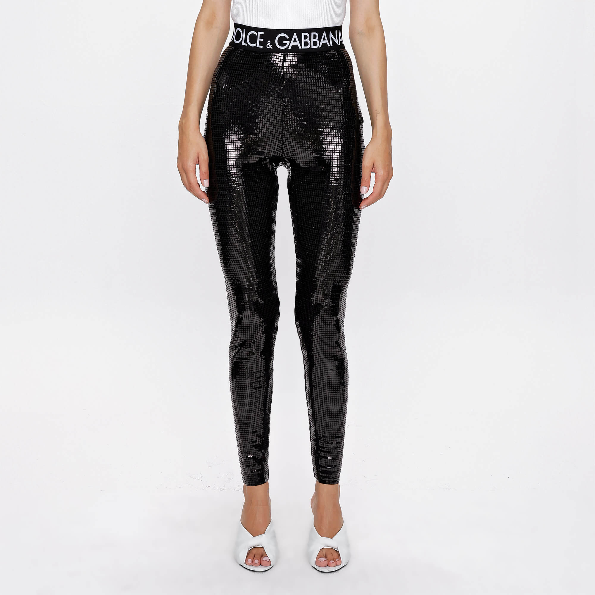 Dolce&Gabbana - Black Payet Leggings